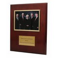 10.5"x13" High Gloss Mahogany Plaque w/Gold or Silver Channel Frame